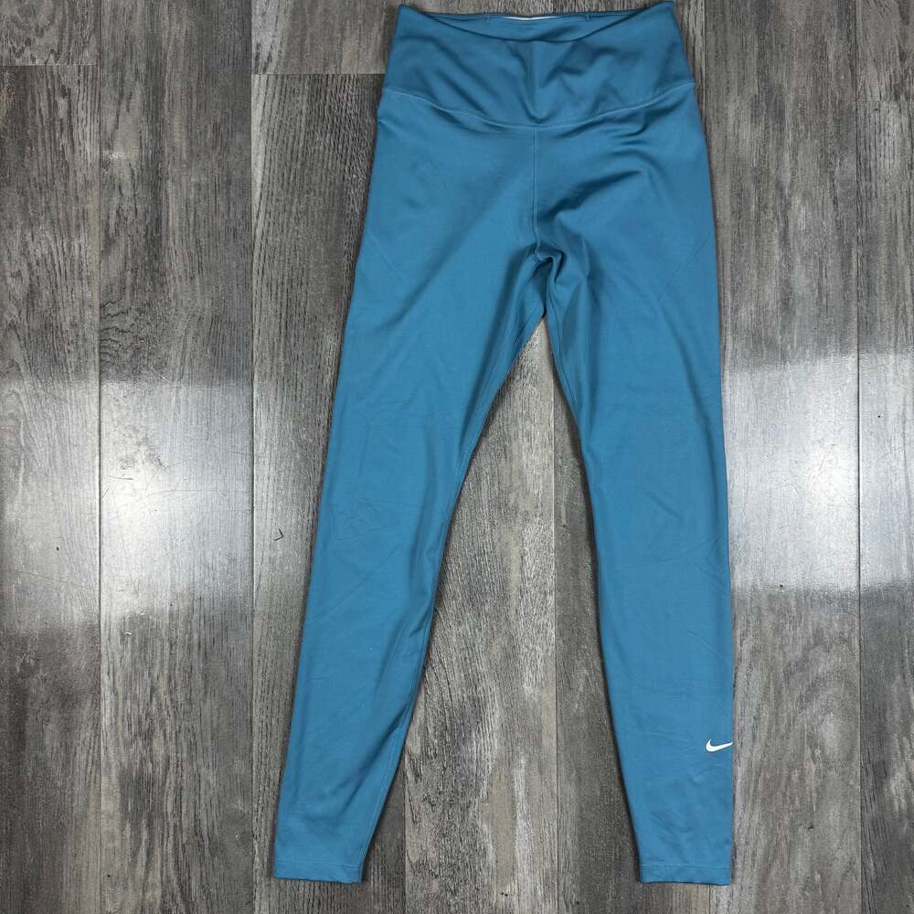 Nike DriFit Womens Size Small Short Cerulean Mid Rise Training Leggings